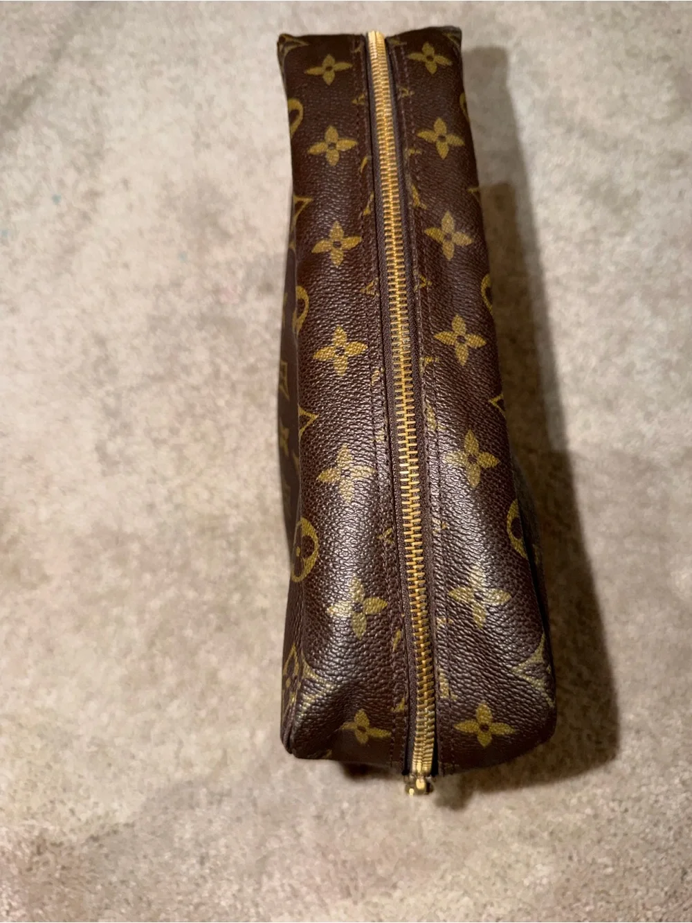 Louis Vuitton Monogram Canvas Toiletry Pouch in Brown and Gold 23